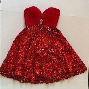 Glamorous Red Sequin Mini Dress